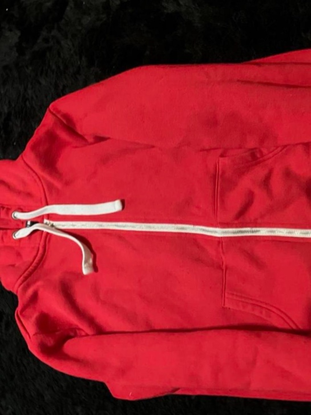 Fashion Nova Red Full-Zip Hoodie with White Trim